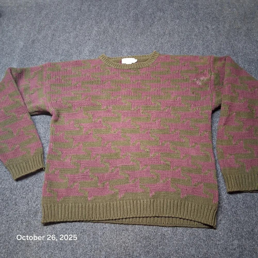 VTG Banana Republic Safari Travel Clothing‎ Sweater Size XL Purple Green Heavy